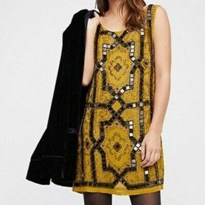 Free People Speak Easy Embellished Mini Dress, Sz2